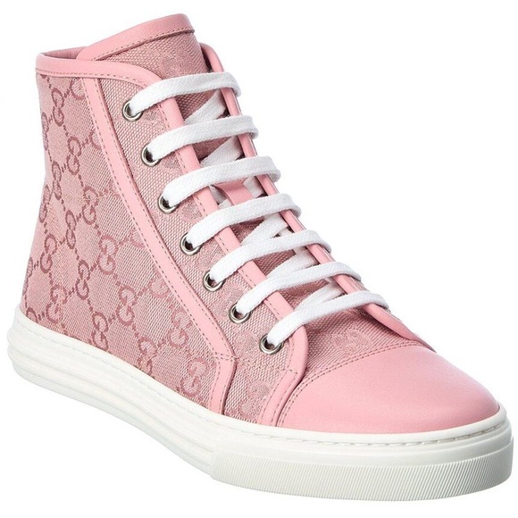 Gucci Women's Pink High-Top Sneakers - Picture 1 of 7